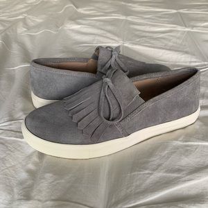 Fringe slip on sneaker
